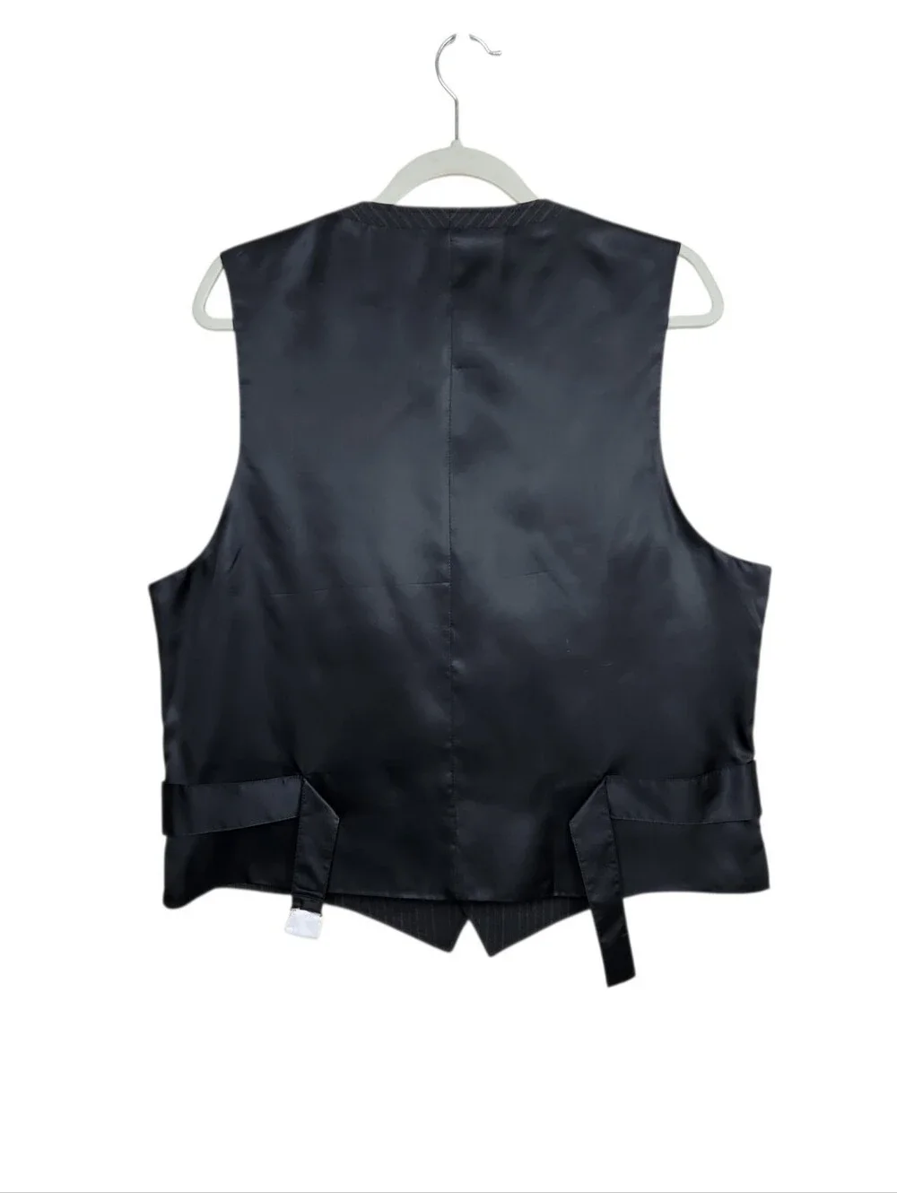 J. Crew Dark Grey Black Pinstripe Suit Vest NWT Wool 27565 Formal Mens Size L